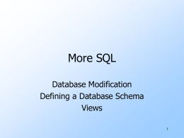 Introduction to SQL, Part II