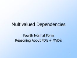 MVD's, 4NF, Inference