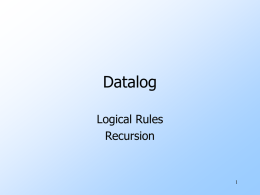 Datalog, Recursive SQL