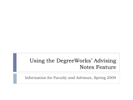 Online Tutorial for Faculty and Advisors on Advising Notes