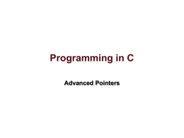 Advanced Pointers