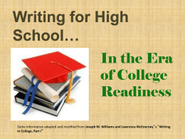 Writing for College Readiness