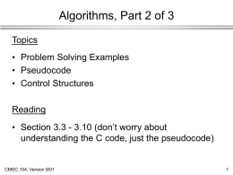 Lecture 5: Algorithms II