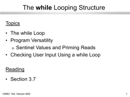 Lecture 11: While Loops