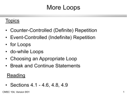 Lecture 12: More Loops