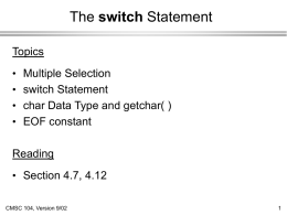 Lecture 14: Switch