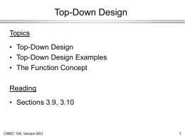 Lecture 16: Top-Down Design