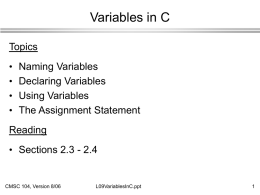 Variables in C