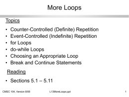 More Loops