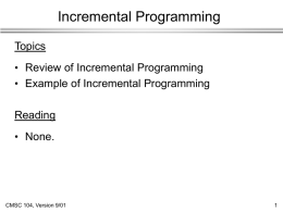 Incremental Programming