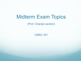 Midterm exam topics