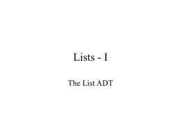 Intro to Lists, Iterators