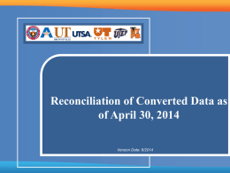 Reconciliation of Converted Data