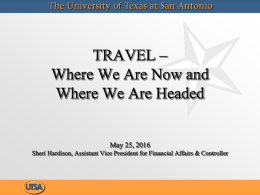 Travel - Where We Are Now and Where We Are Headed