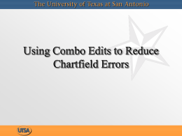 Using combo edits to Reduce Chartfield Errors