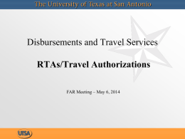 RTA Process for Travel