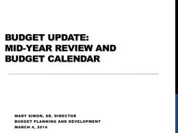 Budget Update March 4 2014 (Simon)