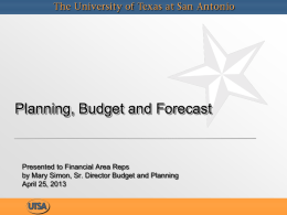 Planning, Budget and Forecast