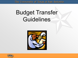 Lapse Policy/Budget Transfer Guidelines