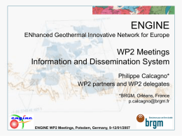 WP2 coordination presentation