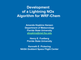 Development of a Lightning NOx Algorithm for WRF-CHEM