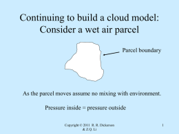 Lecture 8, Wet Parcel Theory