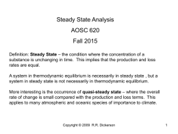 Lecture 13, Steady State Analysis