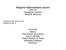 Lecture #21 (ppt) Biogenic hydrocarbons
