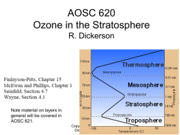 Lecture 12a, Stratospheric Ozone