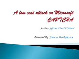 A Low-cost Attack on a Microsoft CAPTCHA