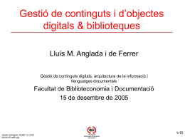 Gestió de continguts i d'objectes digitals i biblioteques