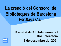 La creació del Consorci de Biblioteques de Barcelona