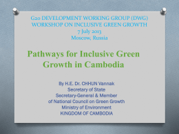 Pathways for Inclusive Green Growth in Cambodia