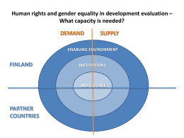 Human rights and gender equality in development evaluation What capacity is needed?