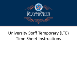 Temporary University Staff (LTE) Time Entry
