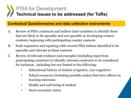 PISA for Development Technical Issues draft for ToR to present
