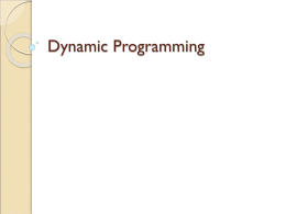 Lecture 13 - Intro to Dynamic Programming
