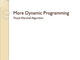 Dynamic Programming - Floyd Warshall Algorithm