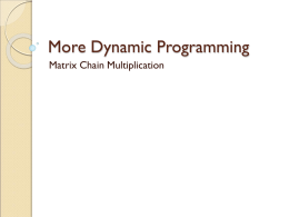 Dynamic Programming - Matrix Chain Multiplication