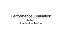 Lecture 10 - Performance evaluation