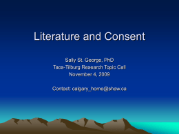 Topic Call St. George Tilburg_Literature and Consent.ppt