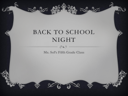 Back to School Night PP