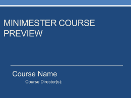 Minimester Preview Template