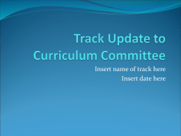 Track Update to Curriculum Committee Template