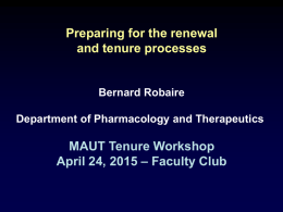 Preparing for the renewal and tenure processes