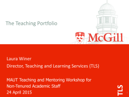 The teaching portfolio