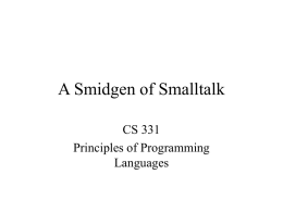 slides for a Brief Overview of Smalltalk