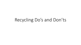 Recycling Do's and Don'ts