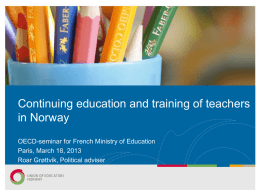 Continuing education and training of teachers in Norway