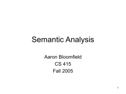 Semantic analysis